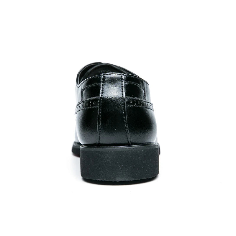 REFINED BLACK CAP-TOE OXFORDS