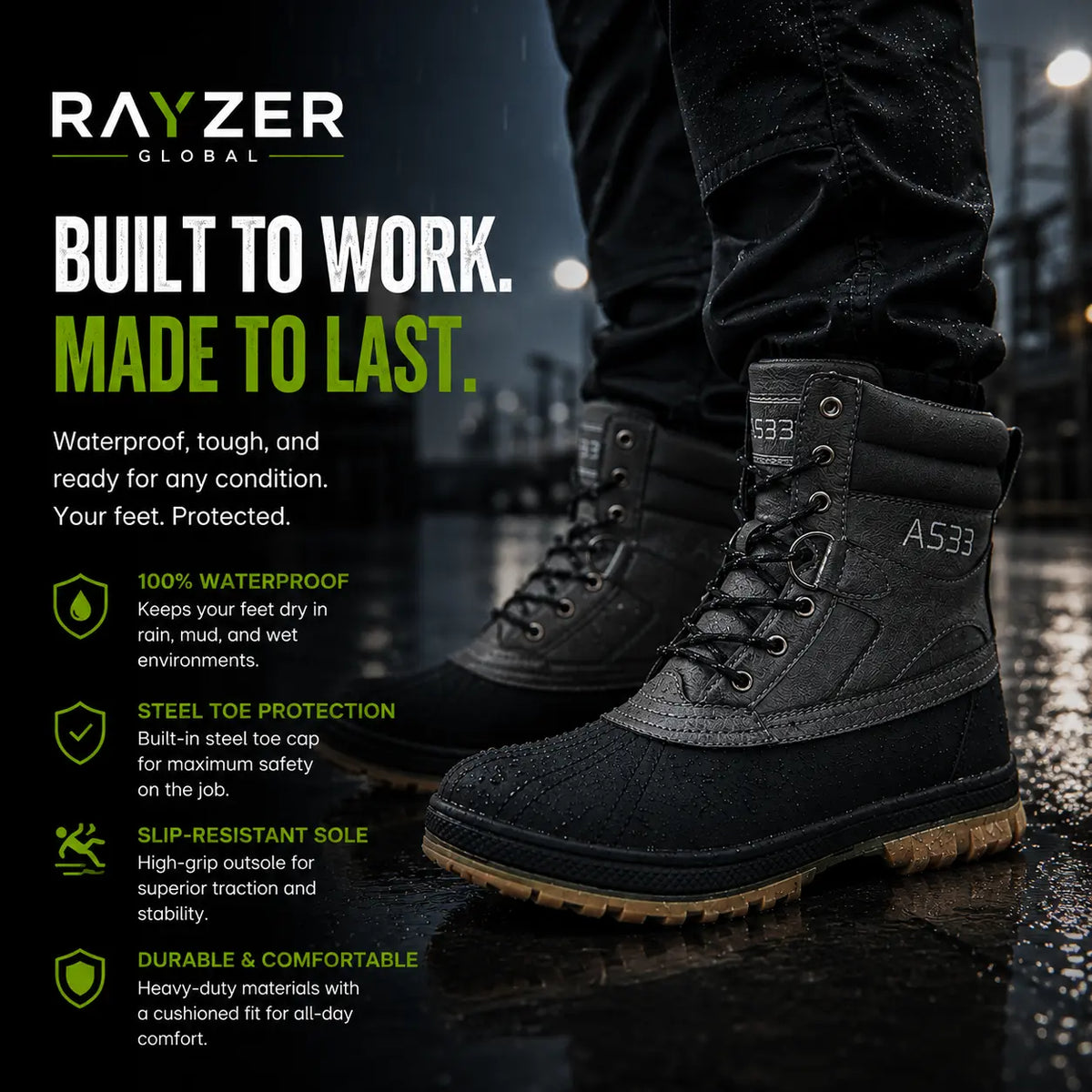 STORM GRIP — Waterproof Winter Work Boot