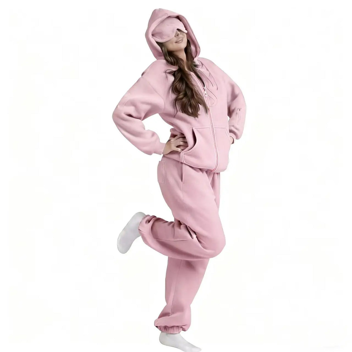 ULTRA COZY THERMAL HOODIE SET WITH BUILT-IN EYE MASK