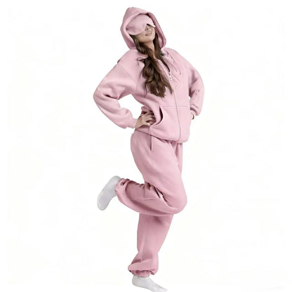 ULTRA COZY THERMAL HOODIE SET WITH BUILT-IN EYE MASK