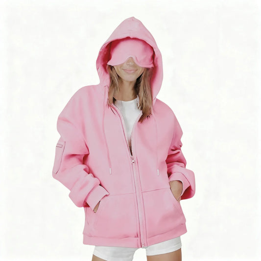 ULTRA COZY THERMAL HOODIE SET WITH BUILT-IN EYE MASK