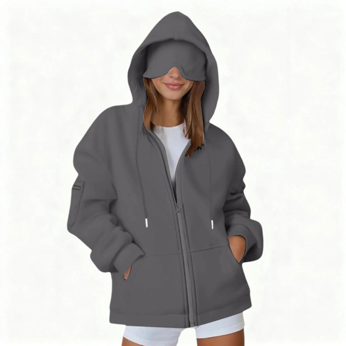 ULTRA COZY THERMAL HOODIE SET WITH BUILT-IN EYE MASK