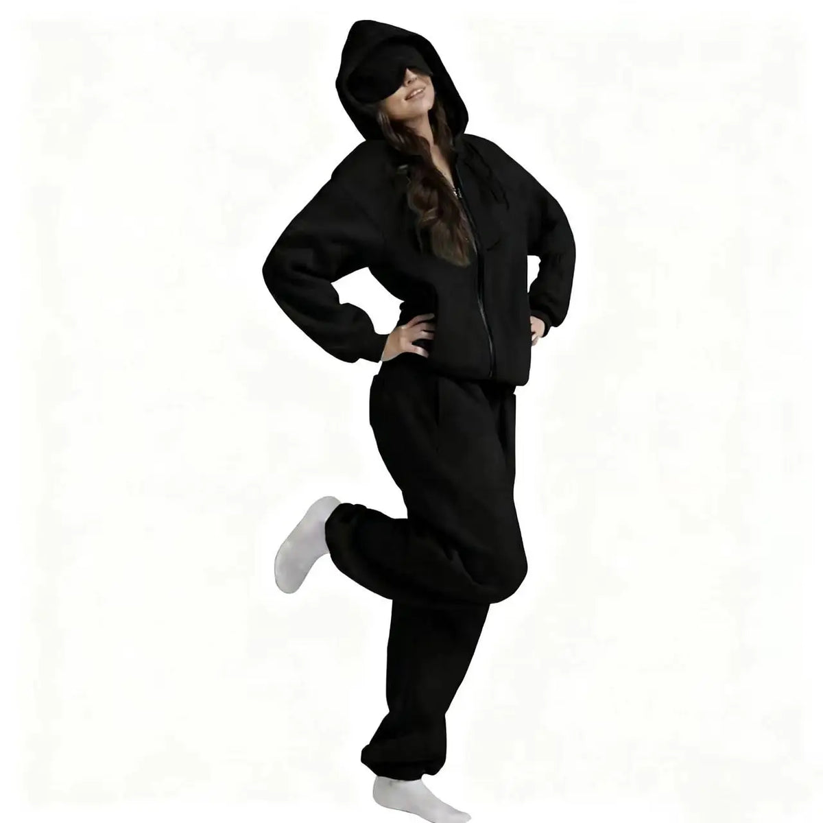 ULTRA COZY THERMAL HOODIE SET WITH BUILT-IN EYE MASK