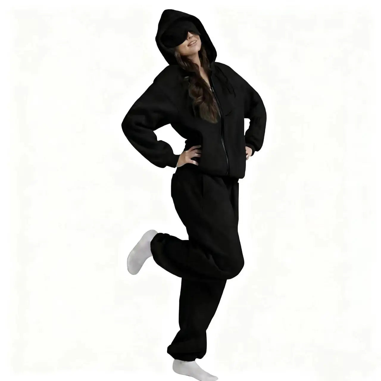 ULTRA COZY THERMAL HOODIE SET WITH BUILT-IN EYE MASK