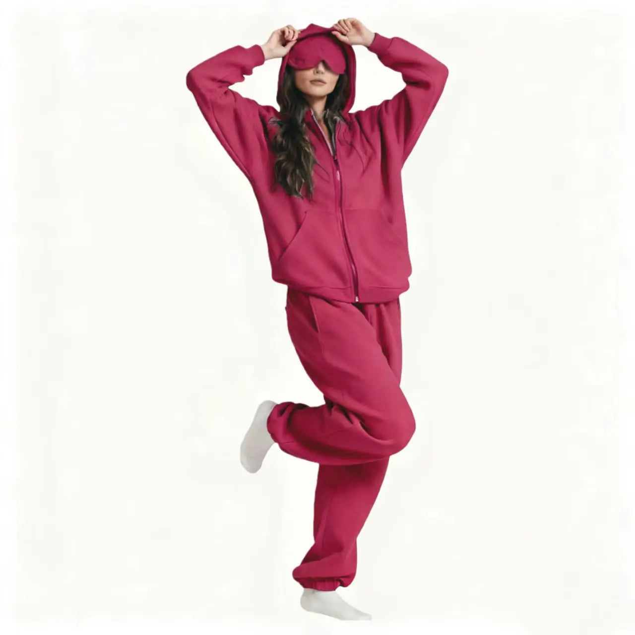 ULTRA COZY THERMAL HOODIE SET WITH BUILT-IN EYE MASK
