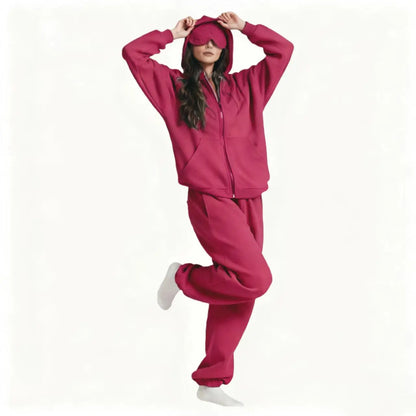ULTRA COZY THERMAL HOODIE SET WITH BUILT-IN EYE MASK