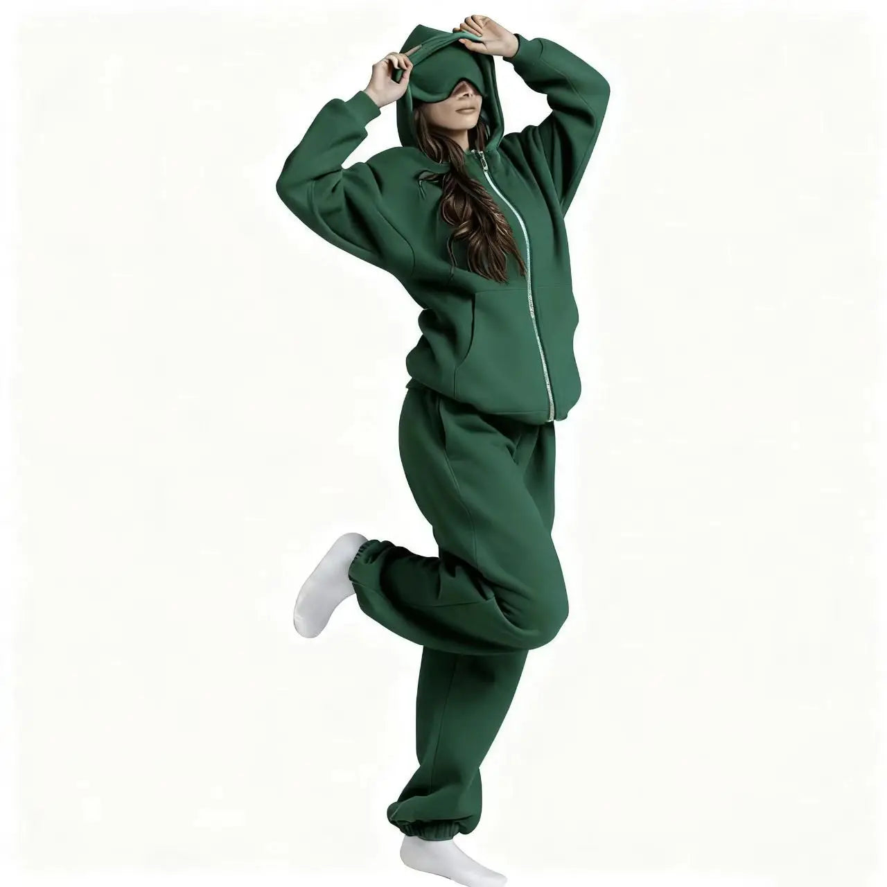 ULTRA COZY THERMAL HOODIE SET WITH BUILT-IN EYE MASK